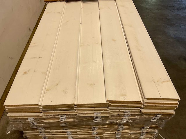 Vuren sponningplank wit gespoten 500x19,5x1,8 cm (25x) - afbeelding 2 van  3