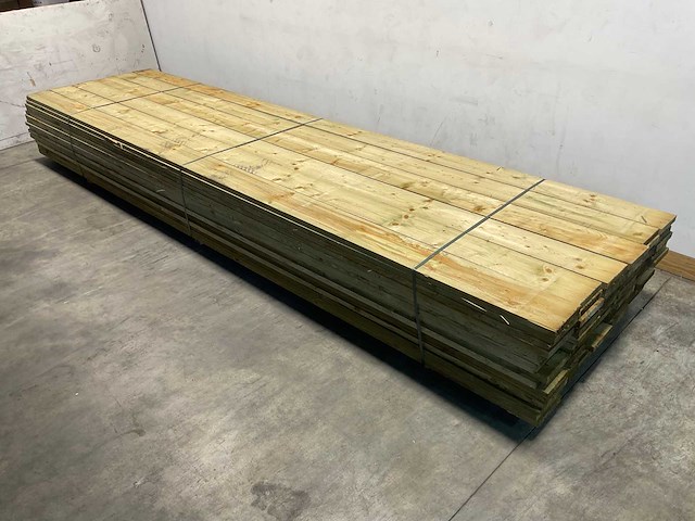 Vuren steigerplank geïmpregneerd 500x19,5x3 cm (96x) - afbeelding 1 van  7