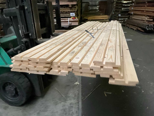 Vuren triple rhombus blokhoutprofiel - 224x14x2,8 cm (18x) - afbeelding 4 van  9