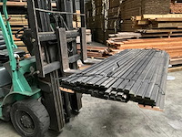 Vuren triple rhombusprofiel tuinplank gezwart 250x14,5x2,1 cm (20x) - afbeelding 5 van  7