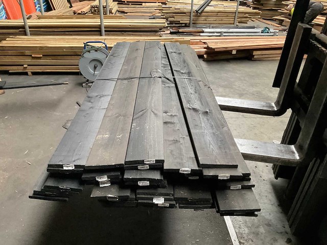 Vuren tuinplank gezwart - 180x14x1,6 cm (30x) - afbeelding 2 van  4