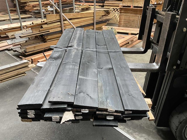 Vuren tuinplank gezwart - 180x14x1,7 cm (25x) - afbeelding 3 van  4