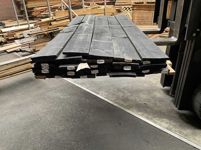 Vuren tuinplank gezwart - 180x14x1,7 cm (25x) - afbeelding 4 van  4