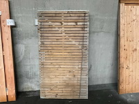 Vuren tuinpoort "elan" met metalen frame 180x100 cm - afbeelding 4 van  5