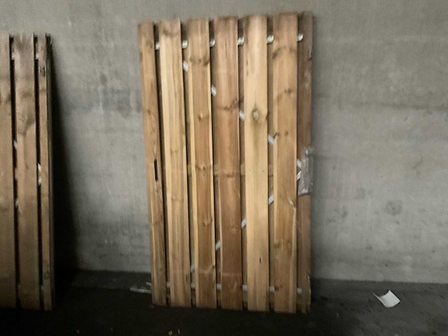 Vuren tuinpoort met metalen frame 180x100 cm - afbeelding 2 van  4