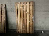 Vuren tuinpoort met metalen frame 180x100 cm - afbeelding 2 van  4