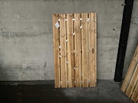 Vuren tuinpoort met metalen frame 180x100 cm