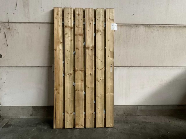 Vuren tuinpoort met metalen frame 195x100 cm - afbeelding 1 van  6