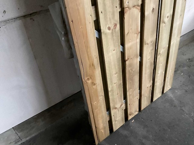 Vuren tuinpoort met metalen frame 195x100 cm - afbeelding 3 van  6