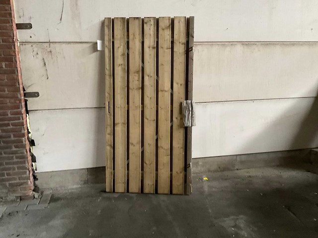 Vuren tuinpoort met metalen frame 195x100 cm - afbeelding 4 van  6