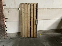 Vuren tuinpoort met metalen frame 195x100 cm - afbeelding 4 van  6