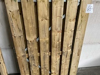 Vuren tuinpoort met metalen frame 195x100 cm - afbeelding 2 van  5