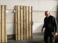 Vuren tuinpoort met metalen frame 195x100 cm - afbeelding 4 van  5