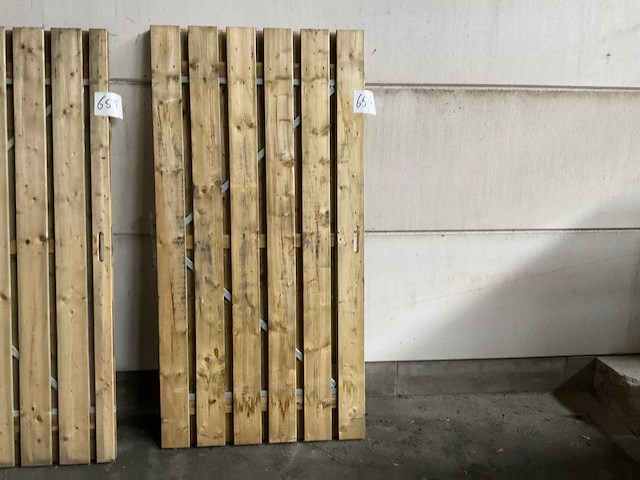 Vuren tuinpoort met metalen frame 195x100 cm - afbeelding 1 van  2