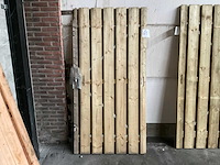 Vuren tuinpoort met metalen frame 195x100 cm