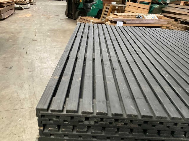 Vuren tuinscherm "elan" zwart gespoten - 180x180 cm (16x) - afbeelding 2 van  12