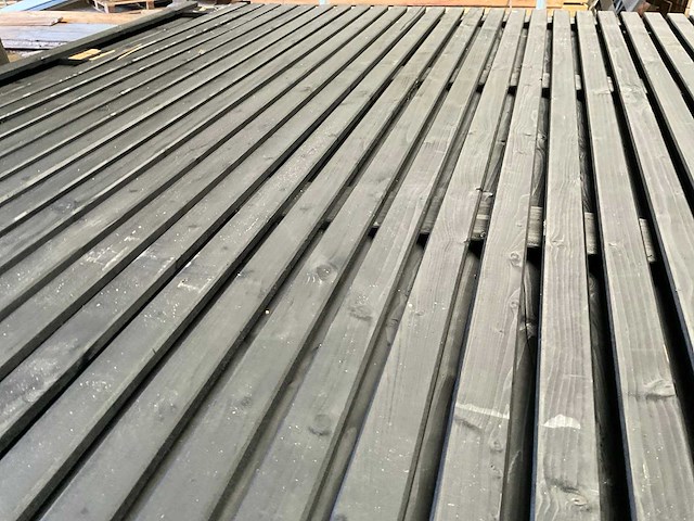 Vuren tuinscherm "elan" zwart gespoten - 180x180 cm (16x) - afbeelding 4 van  12