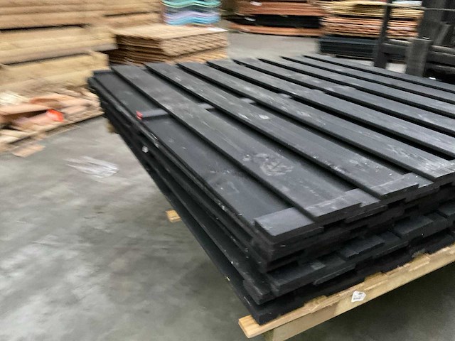 Vuren tuinscherm geïmpregneerd zwart - 180x180 (6x) - afbeelding 2 van  9