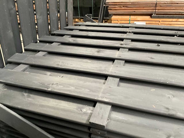 Vuren tuinscherm met toog 15-planks 180x180 cm (22x) - afbeelding 11 van  11