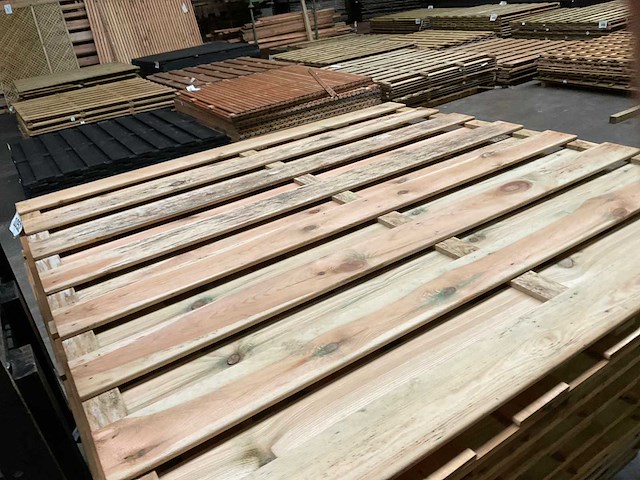 Vuren tuinscherm met toog geïmpregneerd - 180x180 cm (10x) - afbeelding 11 van  12