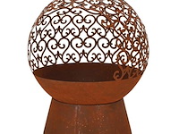 Vuurbal(korf) laser cut, fancy flames, ff596, roest - afbeelding 1 van  3