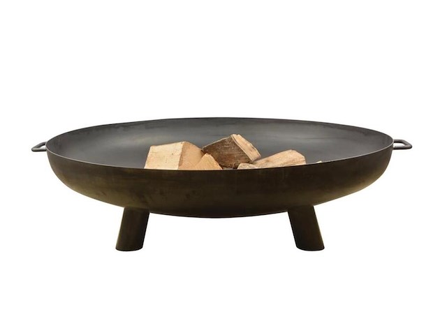 Vuurschaal doorsnee 100 cm op pootjes, esschert design, ff244, zilver - afbeelding 1 van  4