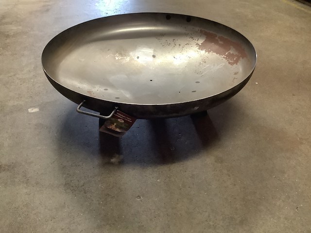 Vuurschaal doorsnee 100 cm op pootjes, esschert design, ff244, zilver - afbeelding 2 van  4