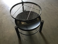 Vuurschaal met bbq rooster, esschert design, zwart