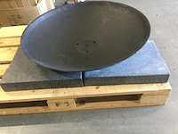 Vuurschaal met stenen onderstel esschert design, zwart/grijs - afbeelding 3 van  3