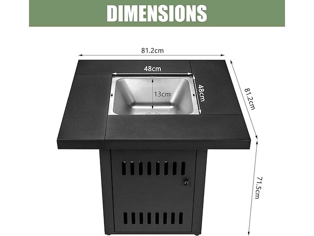 Vuurtafel incl. rooster 81,2x70x81,2 cm - afbeelding 2 van  4