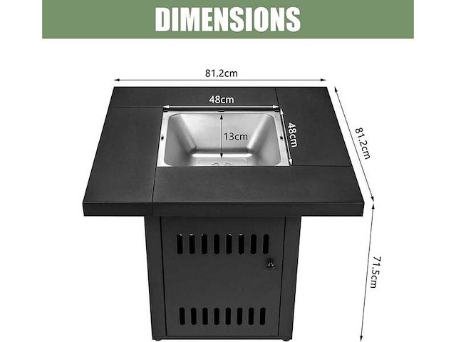 Vuurtafel incl. rooster 81,2x70x81,2 cm - afbeelding 2 van  7