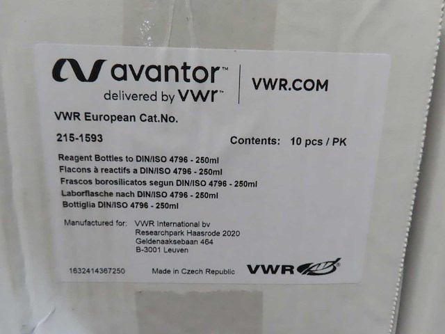Vwr - laboratoriumfles 250ml (110x) - afbeelding 3 van  3