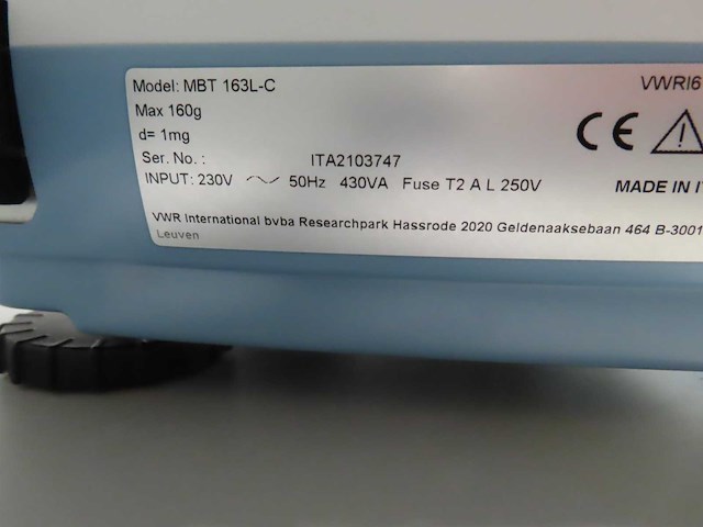Vwr - mbt 163l-c - vocht analysemeter - afbeelding 3 van  4