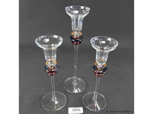 Waarschijnlijk dansk encore-serie set van 3 kandelaren - afbeelding 2 van  5