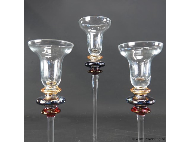 Waarschijnlijk dansk encore-serie set van 3 kandelaren - afbeelding 4 van  5