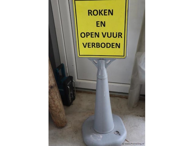 Waarschuwingsbord op standaard - afbeelding 1 van  4