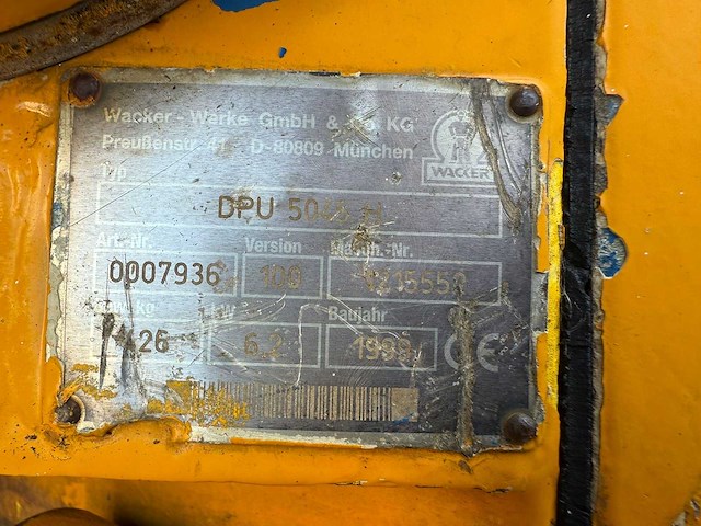 Wacker - dpu 5045 - various soil preparation machines - afbeelding 8 van  8