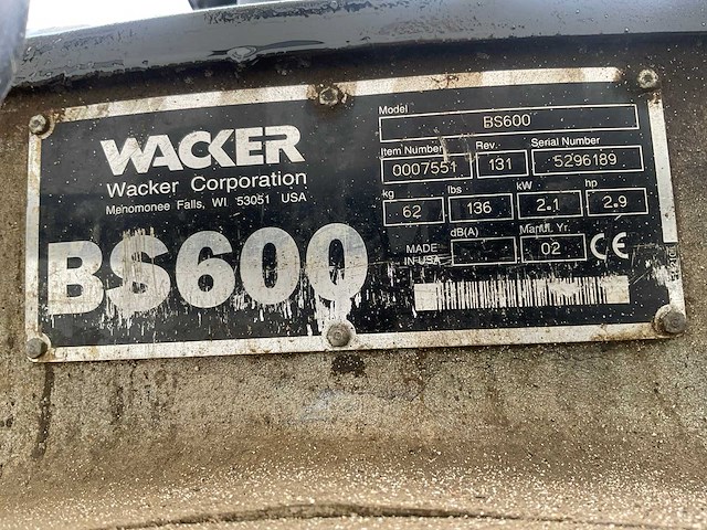 Wacker bs600 trilstamper (2x) - afbeelding 5 van  13