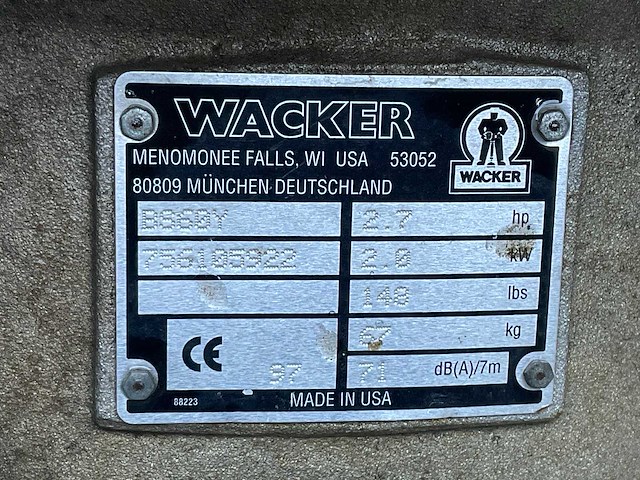 Wacker bs60y trilstamper (2x) - afbeelding 7 van  10