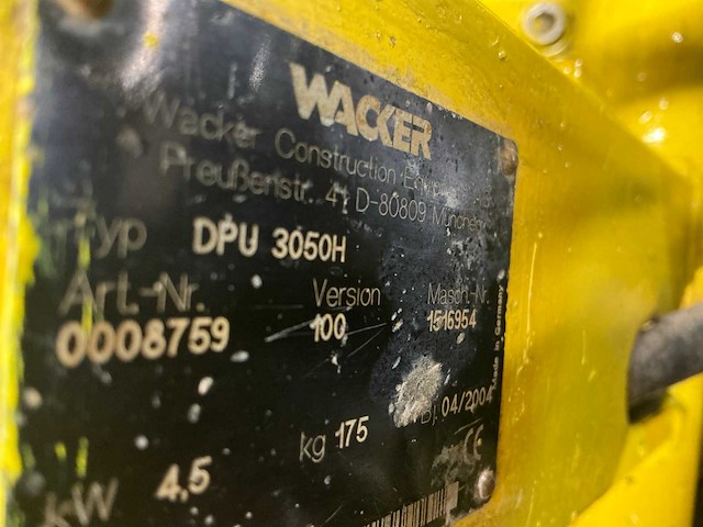 Wacker dpu 3050 trilplaat - afbeelding 2 van  10