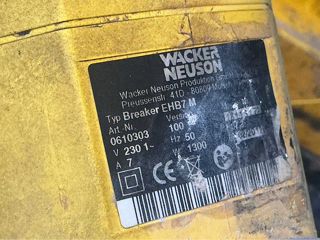 Wacker neuson breaker ehb7m breekhamer - afbeelding 5 van  5