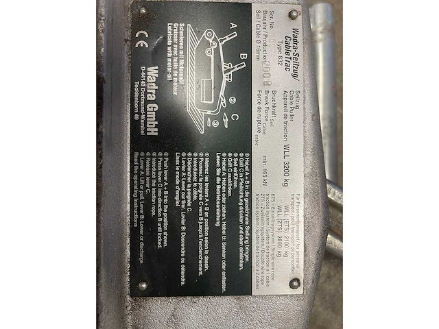 Wadra - staaldraadtakel tirfor - afbeelding 2 van  2