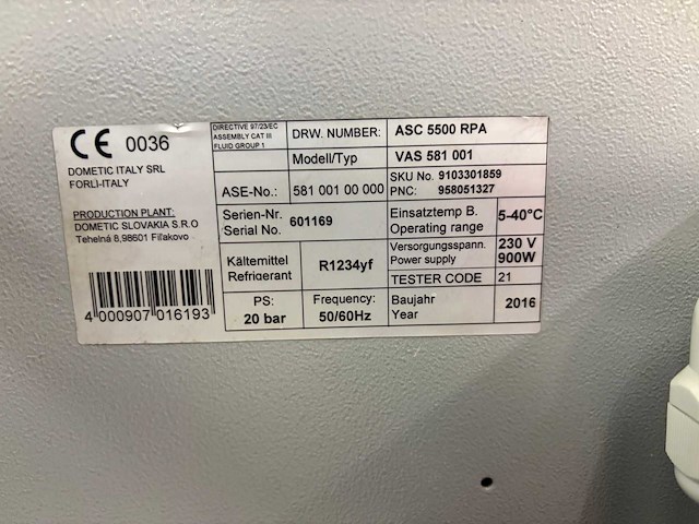 Waeco vas - 2016 - asc 5500 vas 581 001 - r1234yf airco test- en vulapparaat - afbeelding 8 van  8