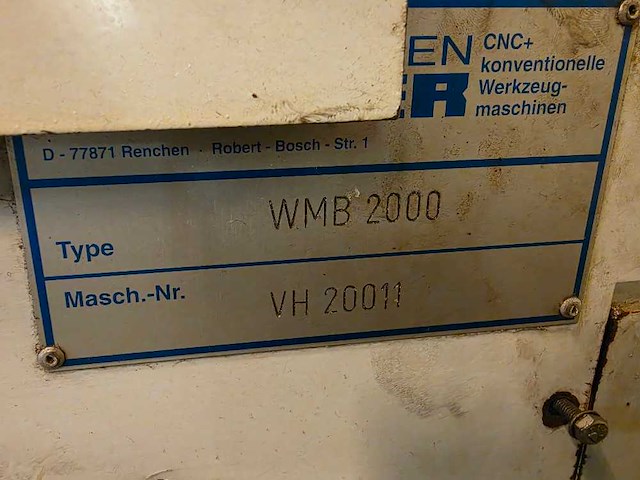Wagner maschinen - 2001 - wmb 2000 - cnc freesmachine - afbeelding 11 van  16