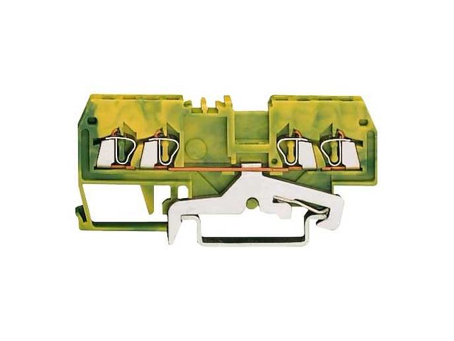 Wago 4-dr-fm aardrijgklem groen/geel (100x) - afbeelding 1 van  4