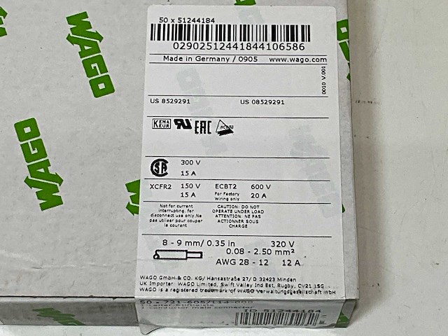 Wago 721-605/114-000 male steker met snap-in flenzen (50x) - afbeelding 2 van  3