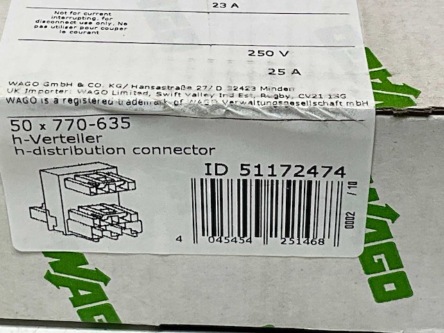 Wago h-distributor f-mf 3-pole sw.+locking clip - 770-635 - afbeelding 6 van  6