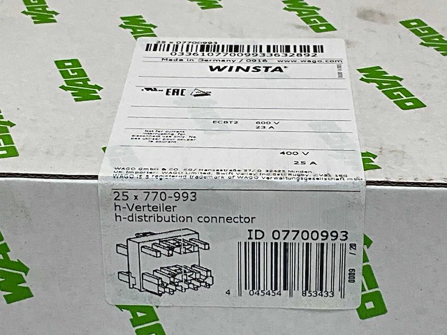 Wago h-verdeler 5-polig cod. i blauw (50x) - afbeelding 4 van  5