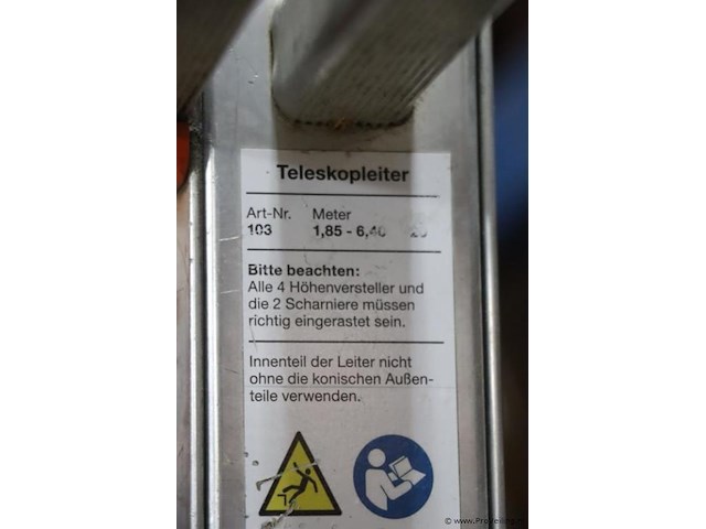Wakü telescoopladder 103 - afbeelding 7 van  9