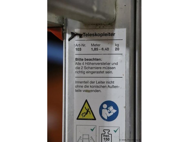 Wakü telescoopladder 103 - afbeelding 7 van  7